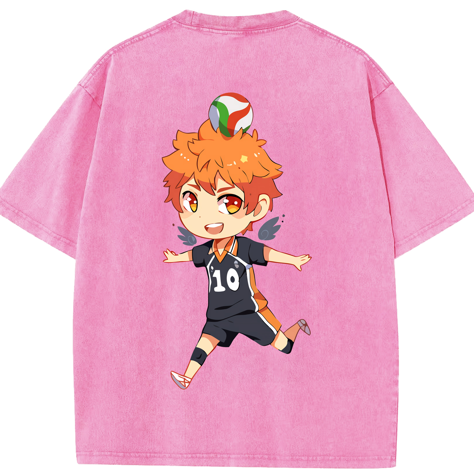 （画像用） ハイキュー!! Haikyu!! 綿100% ヴィンテージ風 半袖Tシャツ（背面プリント）